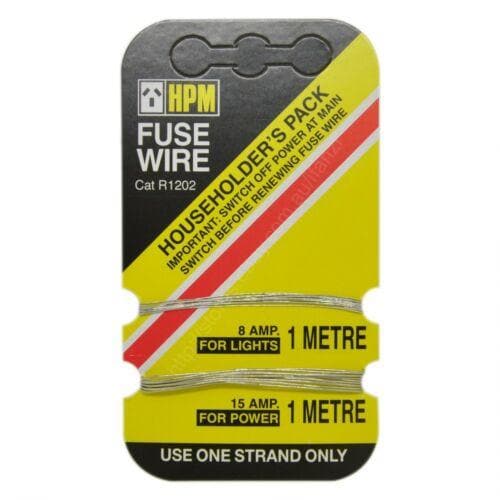 HPM Fuse Wire 8-16Amp Carded 1 Metre For Lights And Power R1202 - Double Bay Hardware