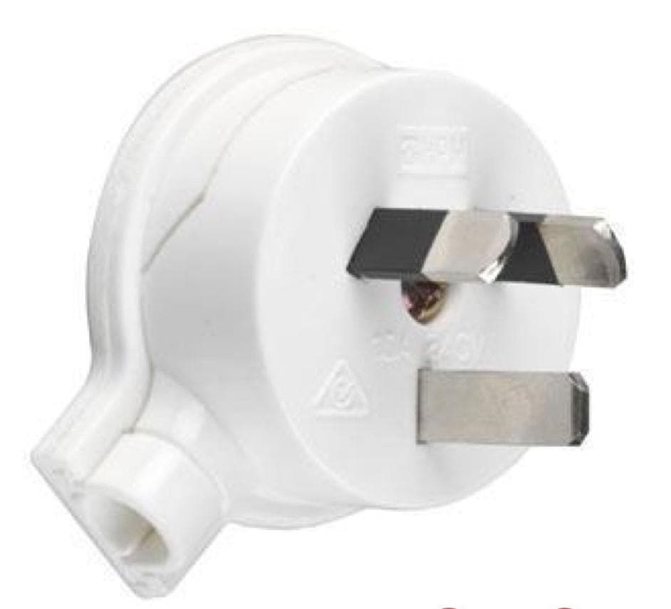 HPM Side Entry Electrical Plug Top 3 Pin White 10A CD106/1WE - Double Bay Hardware