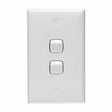 HPM Standard 2 Gang White Wall Switch 10A CD770/2WE - Double Bay Hardware