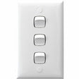 HPM Standard 3 Gang White Wall Switch 10A CD770/3WE