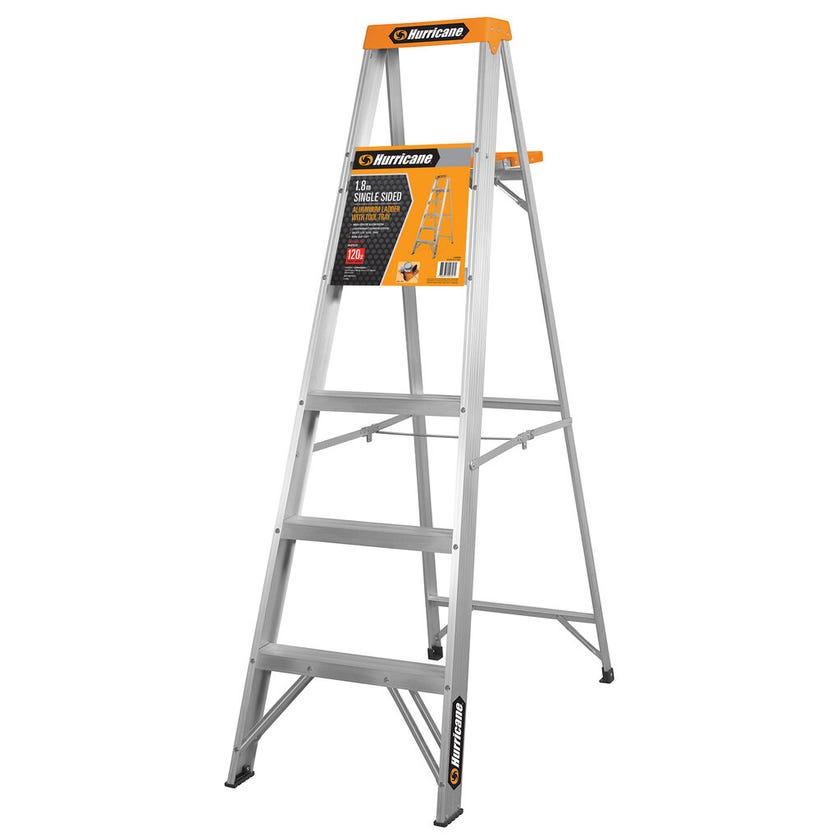 Hurricane™ 1.8m Single Sided Ladder with Tool Tray 120kg Domestic HW0579 - Double Bay Hardware