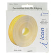 ICON PLASTIC Decorative Iron On Edging Tape 10m X 22mm White