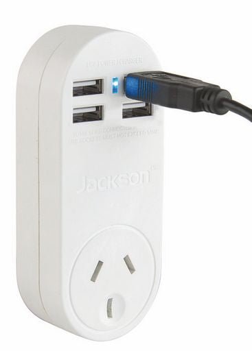 JACKSON USB Wall Charger 4 USB Ports PT4USB - Double Bay Hardware