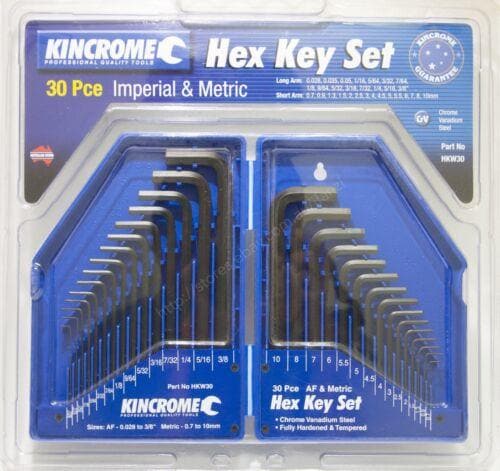 KINCROME 30 Pcs Hex Key Set Imperial & Metric HKW30 - Double Bay Hardware