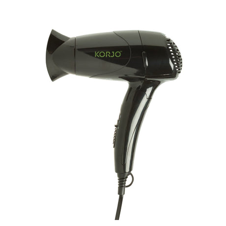 KORJO 1250W Dual Voltage Travel Foldaway Hair Dryer 2 Heat Settings HD80