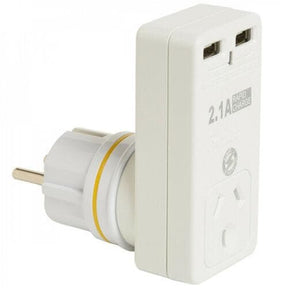 KORJO 2 Port USB & Power Adaptor For Use In Europe (except UK), Bali
