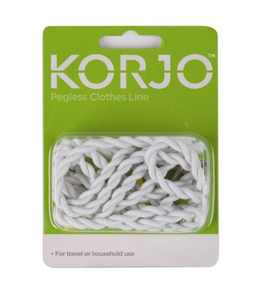 KORJO 3 Meters Pegless Clothesline For Travel Camping or House Using PCL17 - Double Bay Hardware