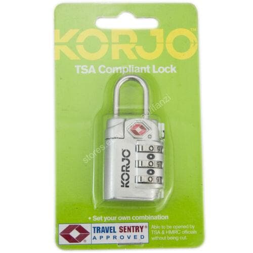 KORJO Travel Luggage Lock TSA Compliant Lock Silver TSA71 - Double Bay Hardware