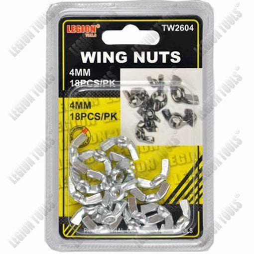 LEGION 18Pcs Wing Nuts 4mm Zinc Plated TW2604 - Double Bay Hardware