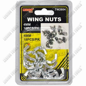 LEGION 18Pcs Wing Nuts 4mm Zinc Plated TW2604