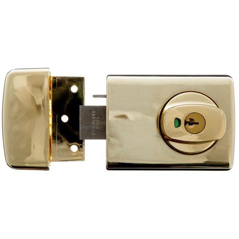 Lockwood 001 Double Cylinder Deadlatch with Knob EverBrass 0011K1EVB - Double Bay Hardware