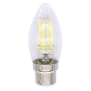 Lusion Candle Filament LED Light Bulb B22 240V 4W C/DL 20246