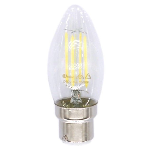 Lusion Candle Filament LED Light Bulb B22 240V 4W C/DL 20246
