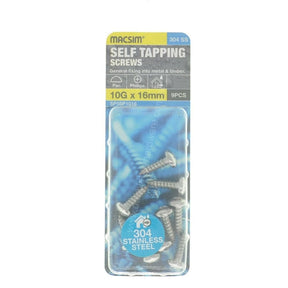 MACSIM 10Gx16mm PAN HEAD SELF TAPPING Screws Phillips Stainless Steel SP56P1016