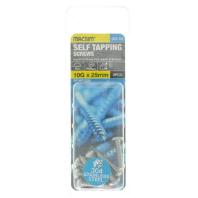 MACSIM 10Gx25mm PAN HEAD SELF TAPPING Screws Phillips Stainless Steel SP56P1025