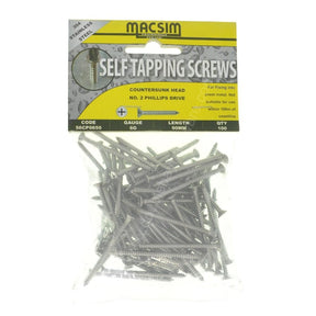 MACSIM 6Gx50mm Countersunk SELF TAPPING Screw Stainless Steel 56CP0650
