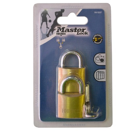 Master Lock Padlock Brass Economy Keyed Alike2 30mm FM1830TAU - Double Bay Hardware