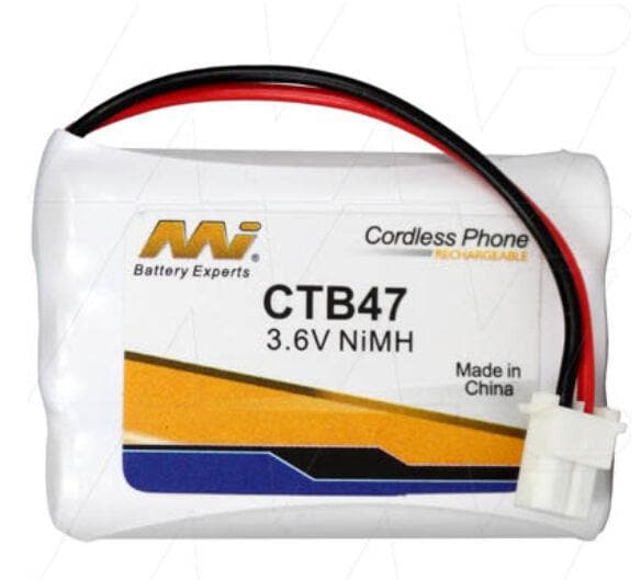 MI CTB47 3.6V NiMH Cordless Phone Battery BT-750,CT-905,906C,910,DSS2155,DSS2165 - Double Bay Hardware