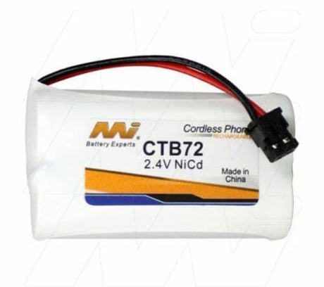 MI CTB72 2.4V NiCd Cordless Phone Battery Panasonic KX-TG4000,Uniden DECT1010 - Double Bay Hardware