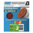 NORTON Sanding Discs All Surface P60 Grit 115mm x 8 Hole 5 Discs