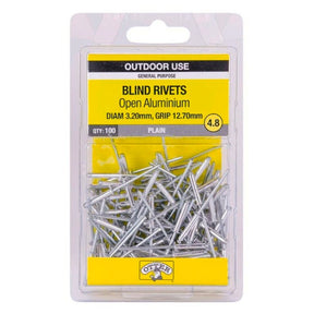 Otter Blind Rivets Open Aluminium 3.2x12.70mm RVOA32123