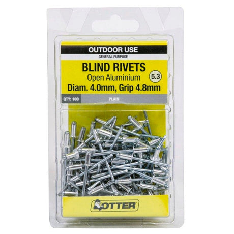 Otter Blind Rivets Open Aluminium 4.0X4.8mm RVOA40483