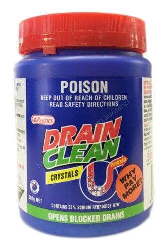 Pascoe's Drain Clean Crystals 500g Drain Cleaner 3096636 - Double Bay Hardware