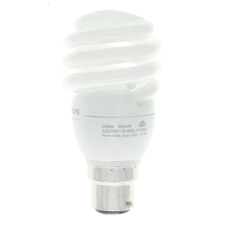 PHILIPS Tornado Spiral Energy Saving Light Bulb B22 240V 15W W/W