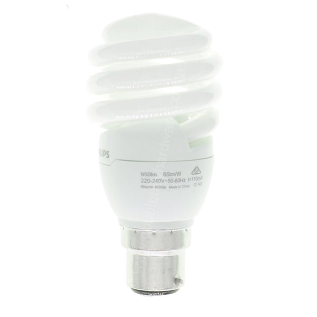 PHILIPS Tornado Spiral Energy Saving Light Bulb B22 240V 15W W/W