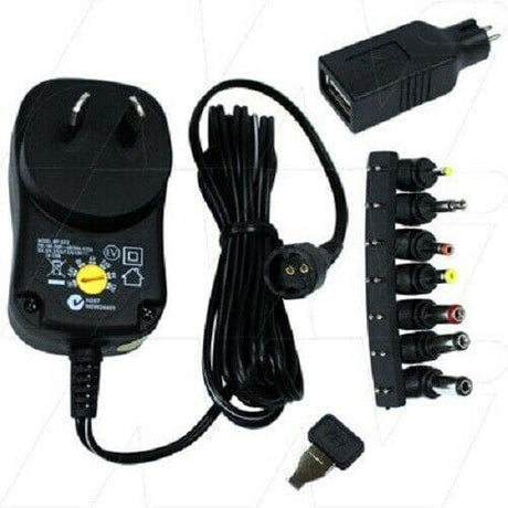 POWERTECH PLUS Multi Voltage AC Adapter 1A, 3-12VDC MP-3312 - Double Bay Hardware
