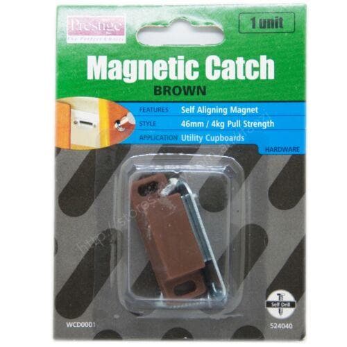 Prestige Self Aligning Magnetic Catch Brown 46mm/4Kg Pull Strength WCD0001 - Double Bay Hardware