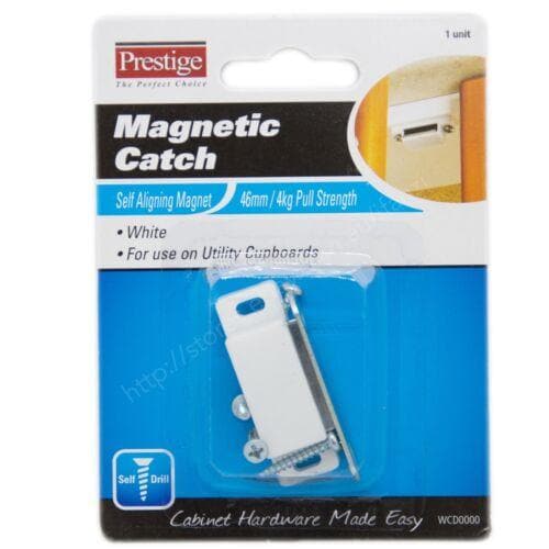 Prestige Self Aligning Magnetic Catch White 46mm/4Kg Pull Strength WCD0000 - Double Bay Hardware