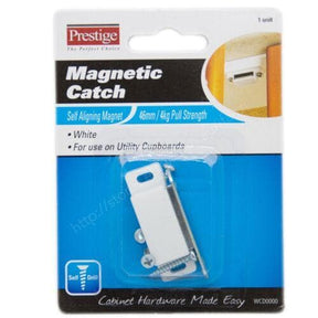 Prestige Self Aligning Magnetic Catch White 46mm/4Kg Pull Strength WCD0000