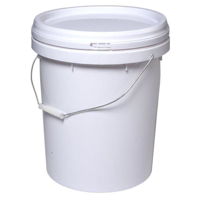 QUEEN Plastic White Bucket With Lid 20L 180 - 10 - 00098