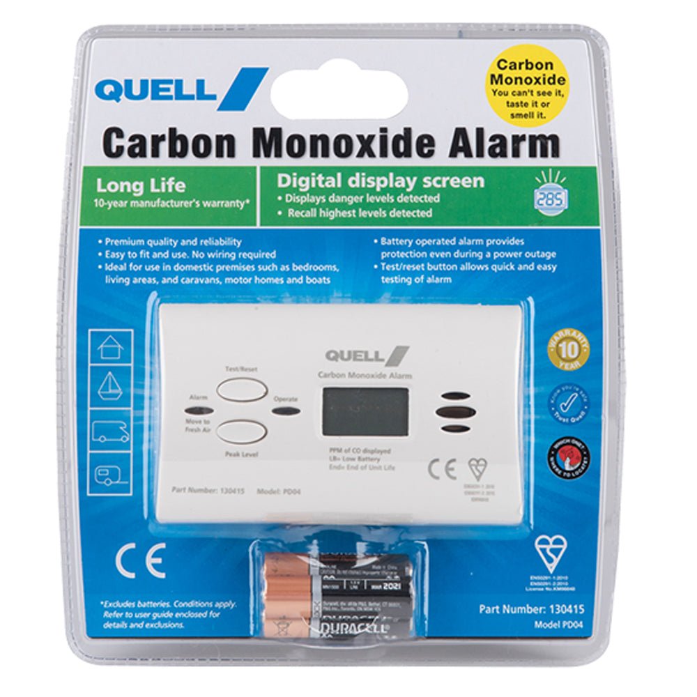 QUELL Carbon Monoxide Digital Display Alarm 130415 - Double Bay Hardware