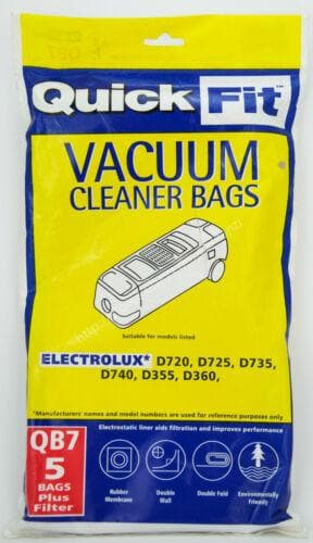 QuickFit Vacuum Cleaner Bags For Electrolux 5 Bags Included Plus Filter QB7 - Double Bay Hardware