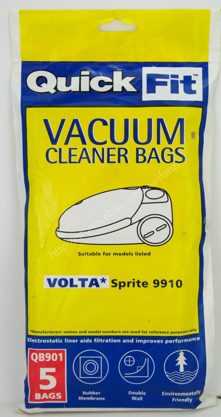 QuickFit Vacuum Cleaner Bags For Volta 5 Bags Included QB901 - Double Bay Hardware