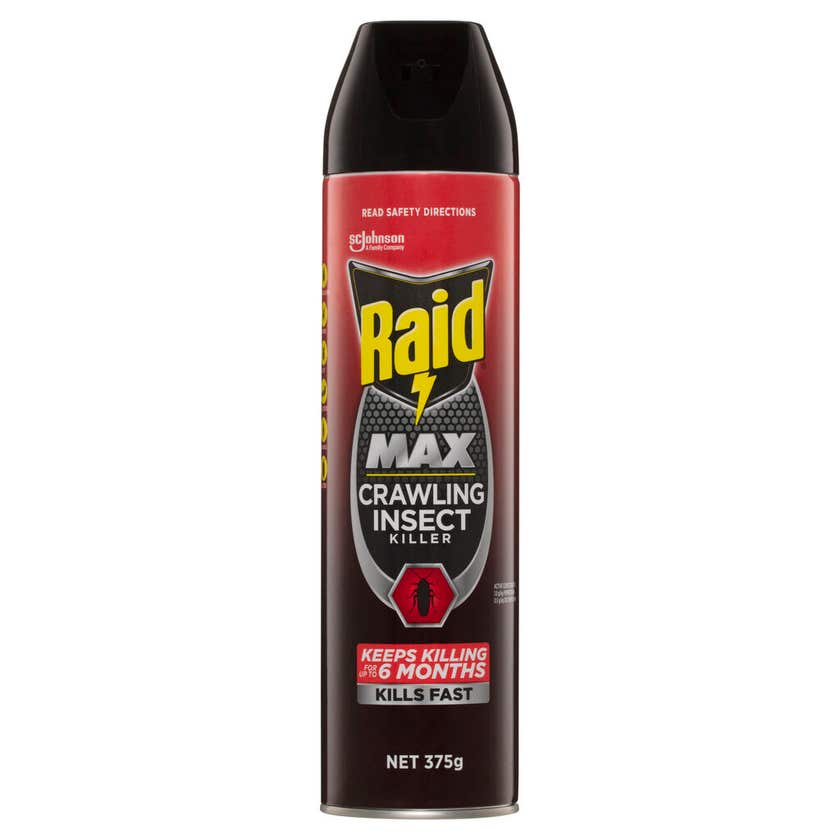 Raid MAX Crawling Insect Spray Killer 375g 650601 - Double Bay Hardware