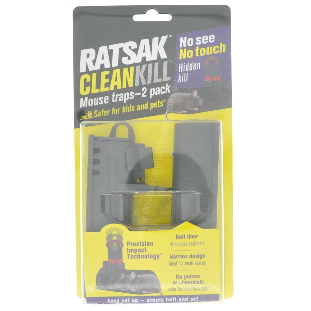 RATSAK Clean Kill Mouse Traps 2pk 55835 - Double Bay Hardware