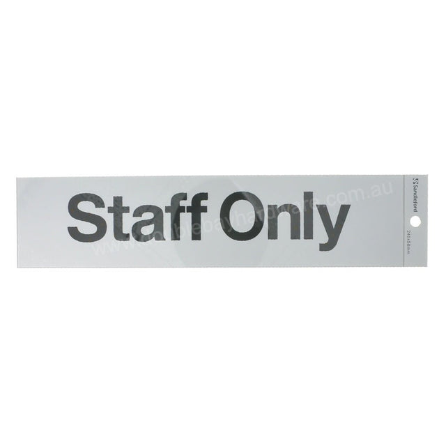 Sandleford Self Adhesive Sign "Staff Only" 245x58mm SIG27