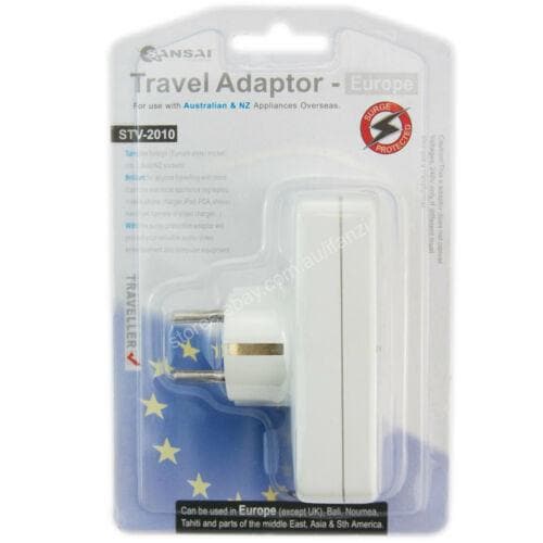 SANSAI 2 Outlet Travel Adaptor-Europe(except UK) STV-2010 - Double Bay Hardware