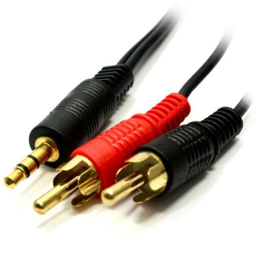 SANSAI 3.5mm Stereo Plug to 2RCA Plugs 1.5 Meters Cable CK-8017 - Double Bay Hardware