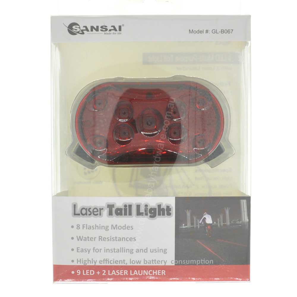 SANSAI 9LED Bicycle Tail Light & 2 Laser Beam GL-B067 - Double Bay Hardware