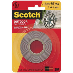 Scotch Permanent Outdoor Mounting Tape 2.54cm x 1.51m 70006933868
