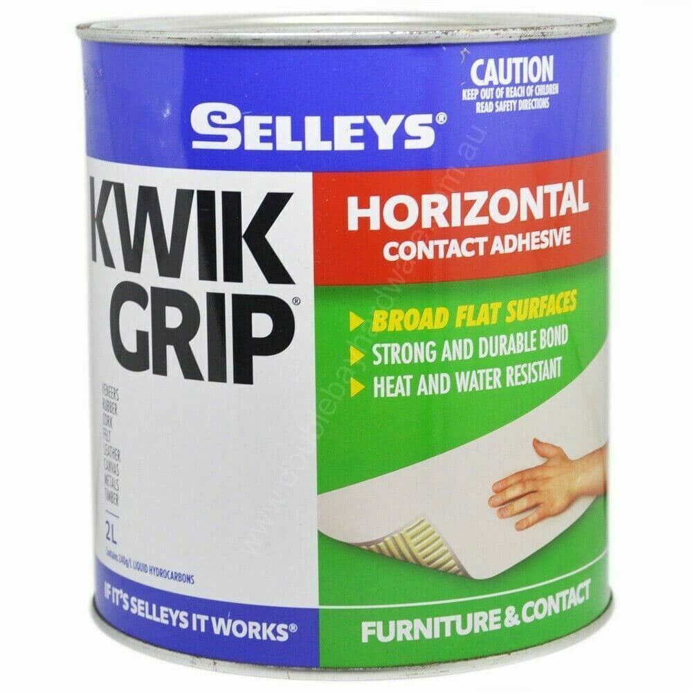 SELLEYS KWIKGRIP Contact Adhesive Horizontal Heat Resistant,Solvent-based 2L - Double Bay Hardware