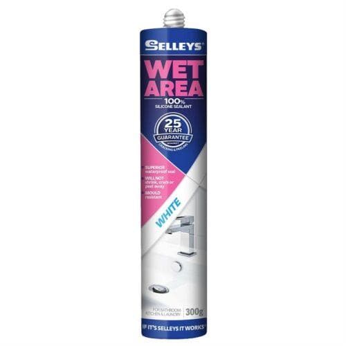 SELLEYS Wet Area Silicone Sealant White 300g WAW 300G - Double Bay Hardware