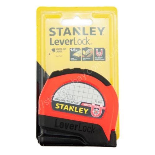 STANLEY LeverLock 8M Metric Tape Measure With Automatic Blade Lock 30-528 - Double Bay Hardware