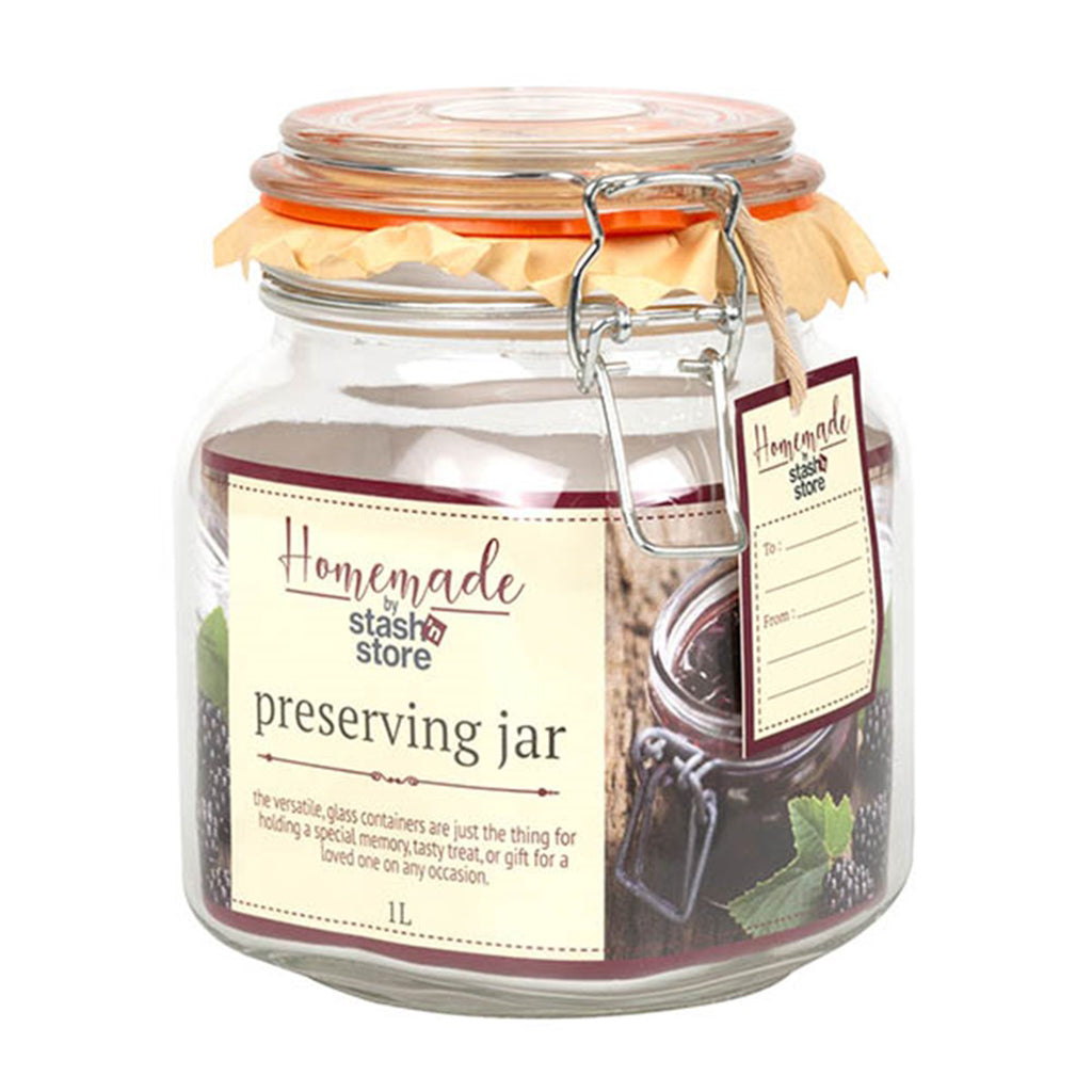 stash'n store Glass Clip Preserving Jar 1L 65264