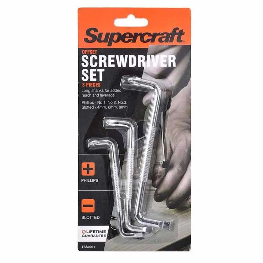 Supercraft Double Ended Offset Screwdriver Set 3 Pieces TSS0001 - Double Bay Hardware