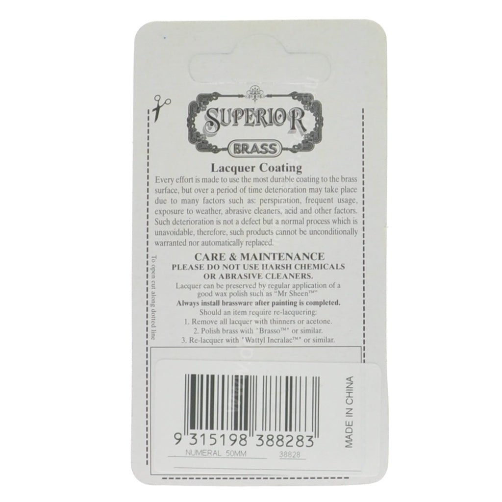 Superior Brass 50mm Stainless Steel House Number